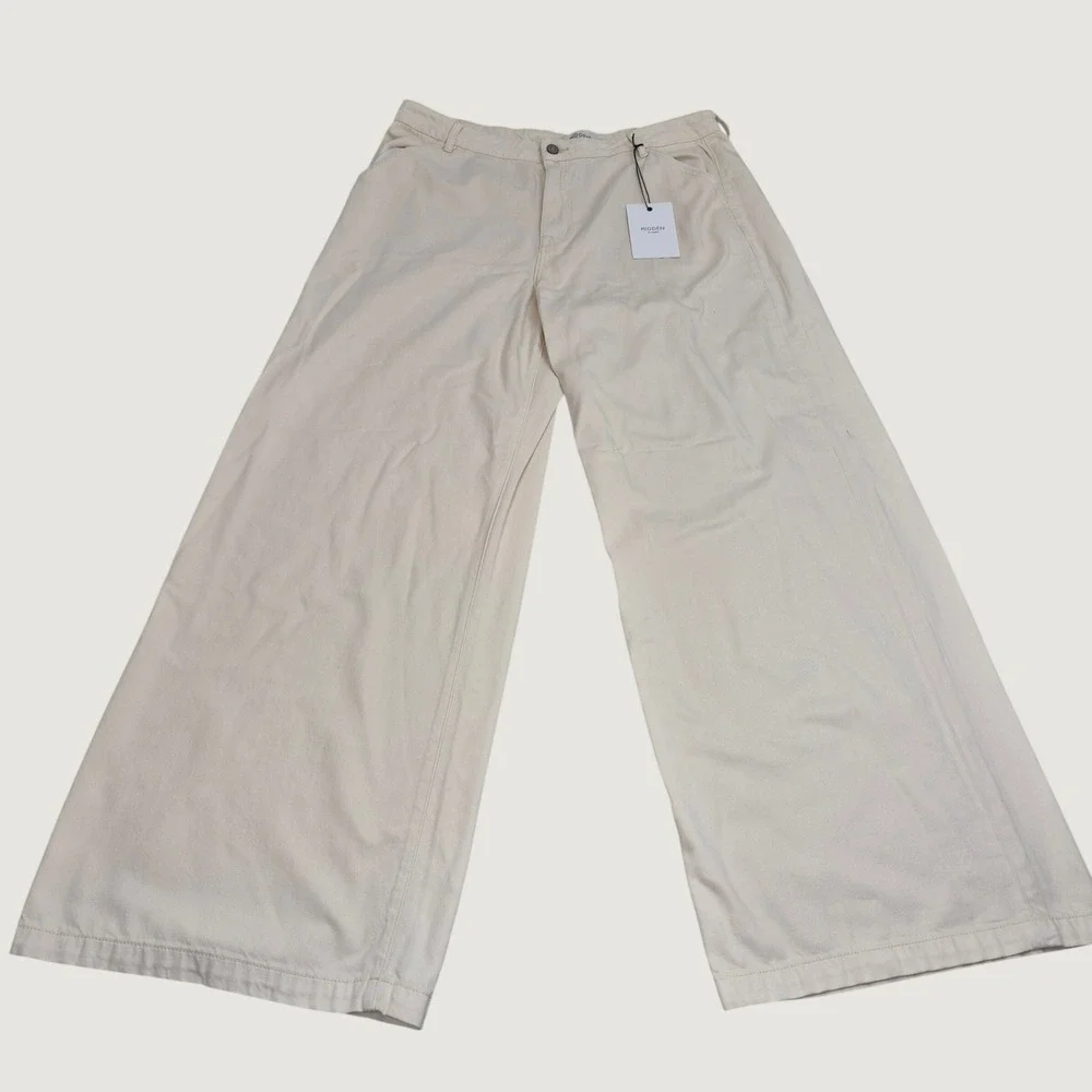 Hidden Jeans Nori 34 (38) High Rise Wide Leg Pants Cream Off-White Dress Pants